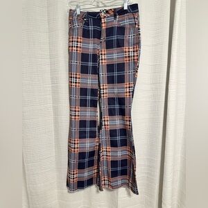 Madden Girl Chevron Pattern Pants in Navy and Orange